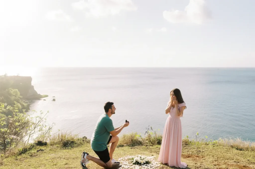 balangan beach wedding proposal