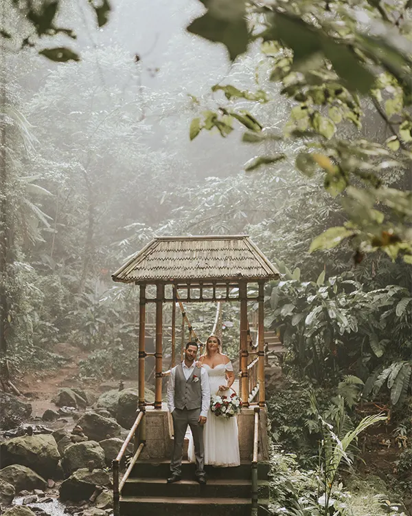 ella and jack bali waterfall wedding