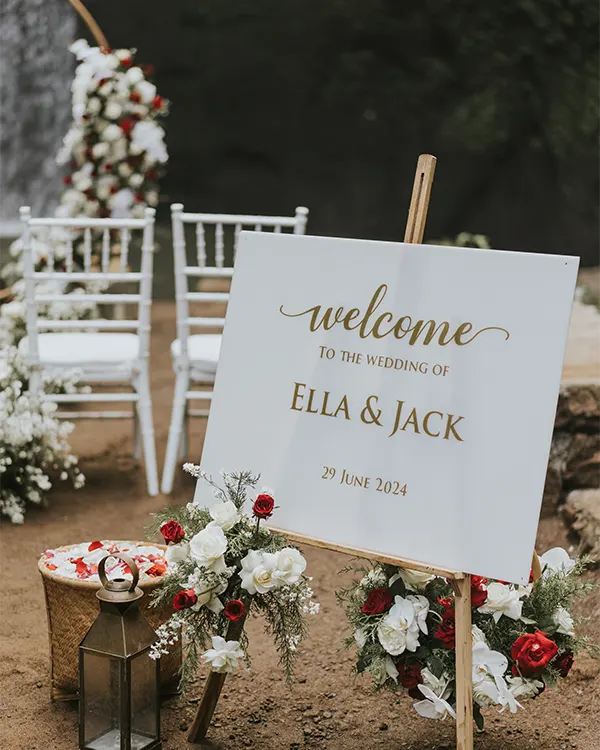 ella and jack bali waterfall wedding